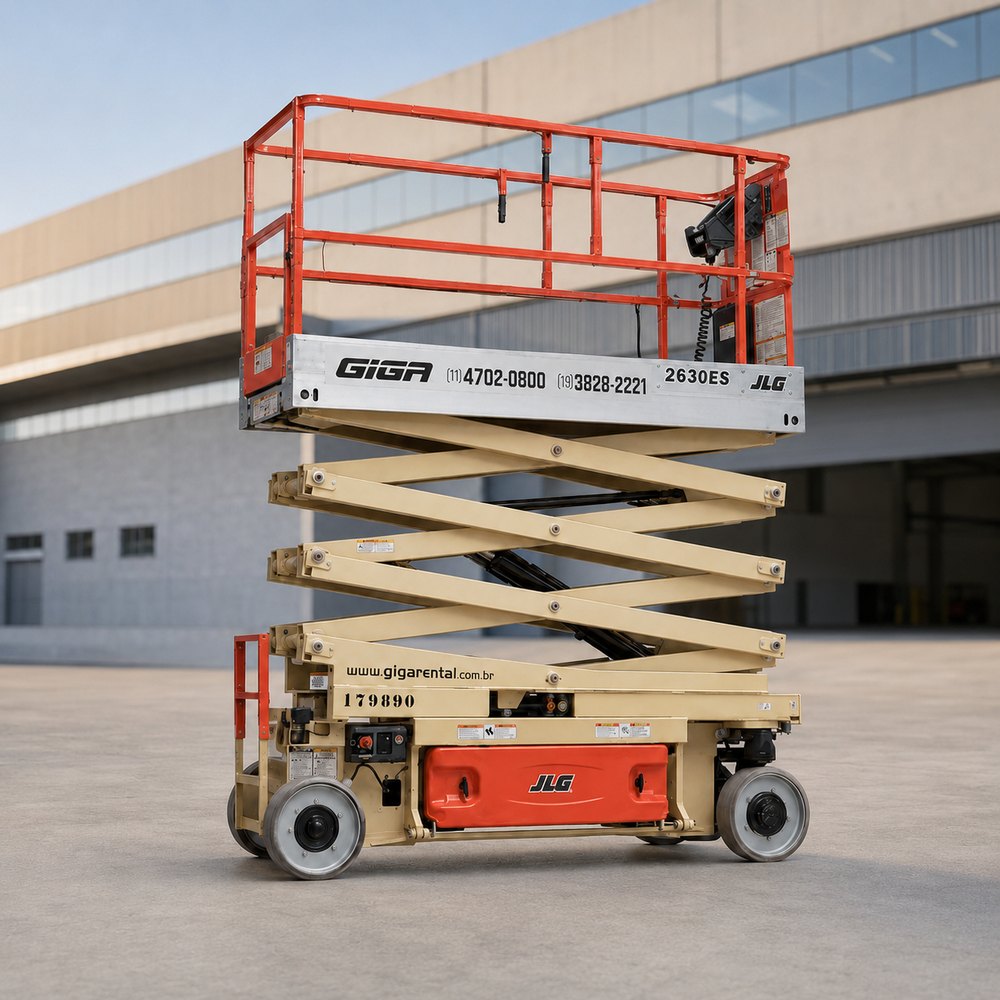 Plataforma tesoura JLG 2630 ES da frota GIGA RENTAL