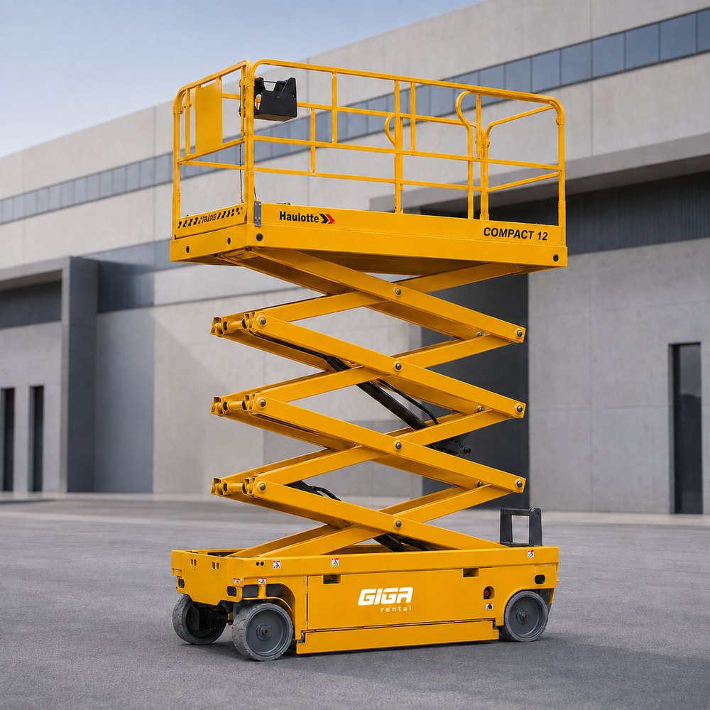 Plataforma tesoura Haulotte COMPACT 12 da frota GIGA RENTAL