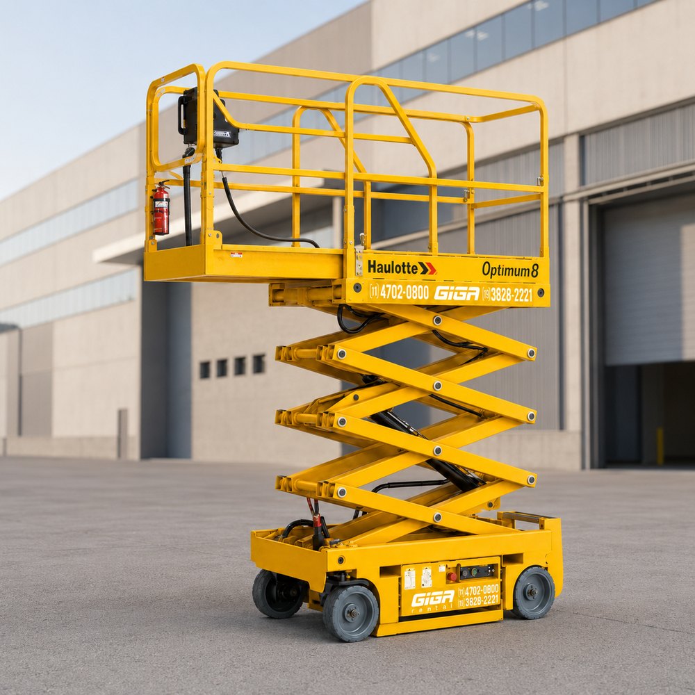 Plataforma tesoura Haulotte OPTIMUM 8 da frota GIGA RENTAL