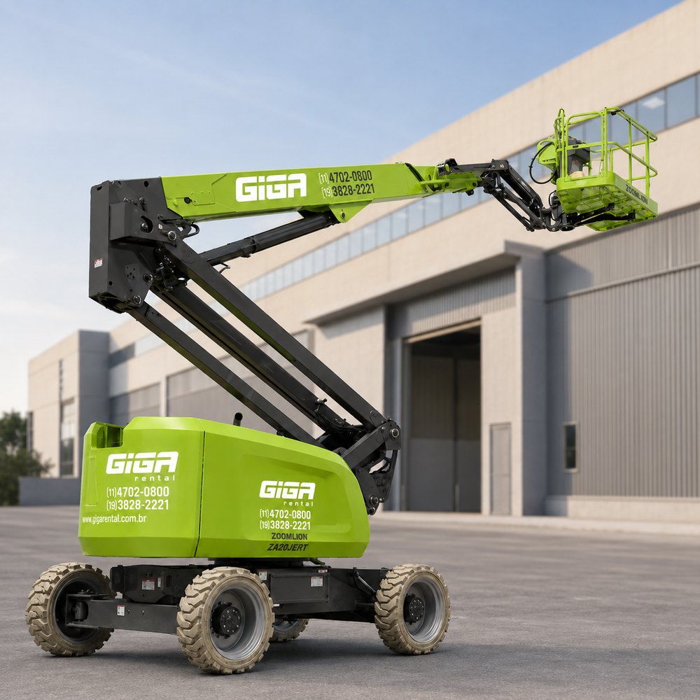 Plataforma articulada Zoomlion ZA20JE da frota GIGA RENTAL