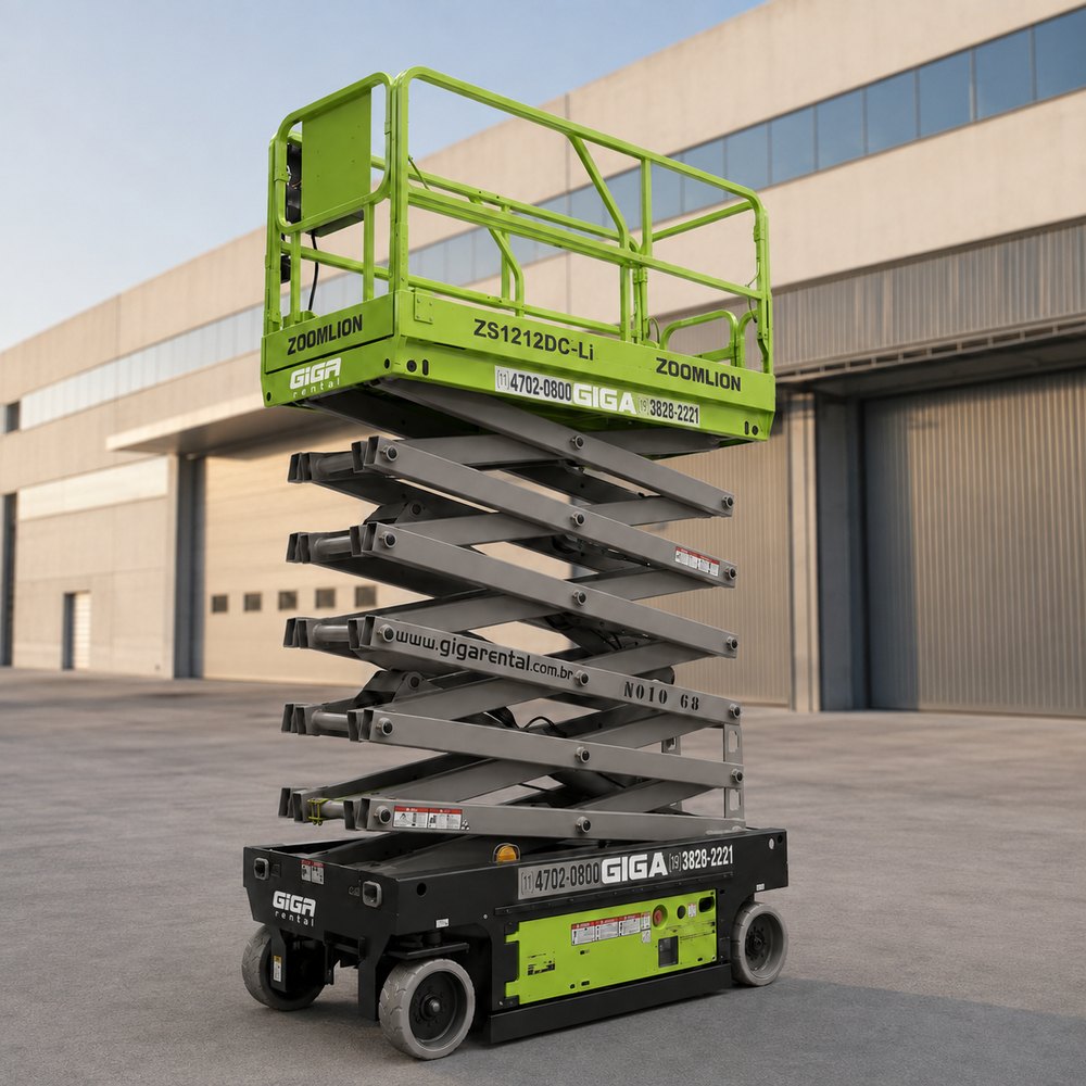 Plataforma tesoura Zoomlion ZS1212 DC LI da frota GIGA RENTAL